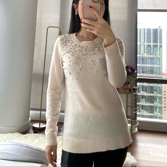 100% cashmere sweater with jewels Perfect - Picture 4 of 5